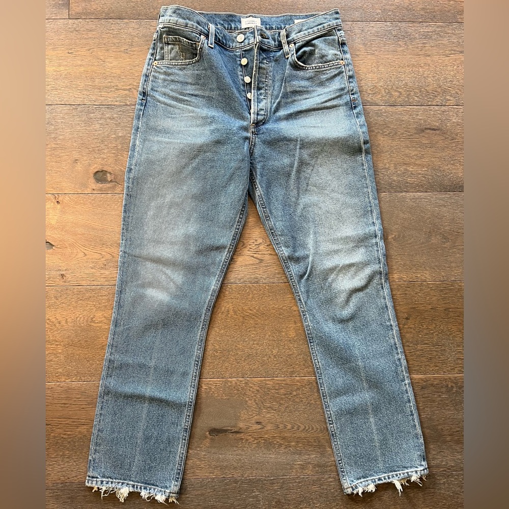 Citizens of Humanity Jolene High-Rise Distressed Stretch Slim-Fit Jeans 29